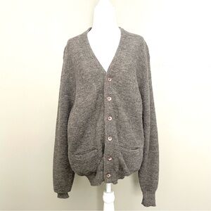 Vintage Brentwood Gene Littler Alpaca Cardigan Sweater Grandpa Preppy Gray L